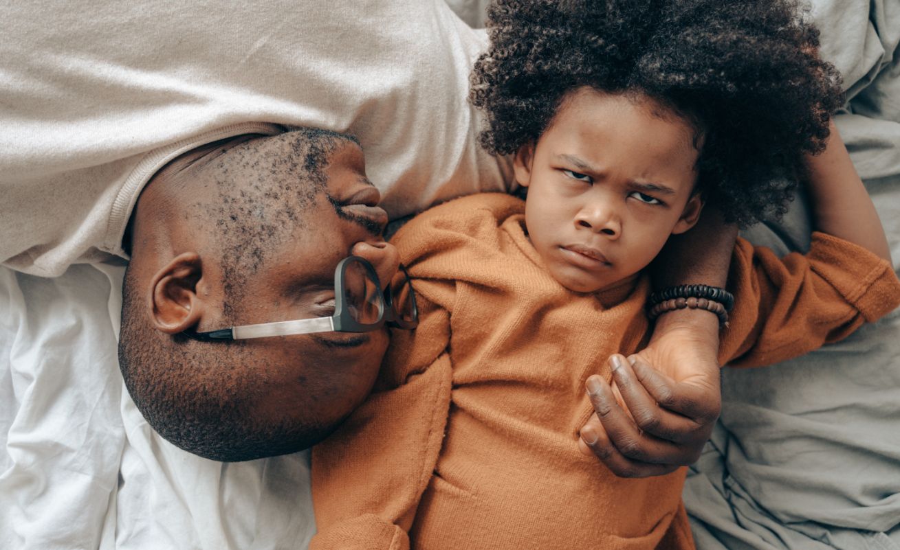 dad and child talking